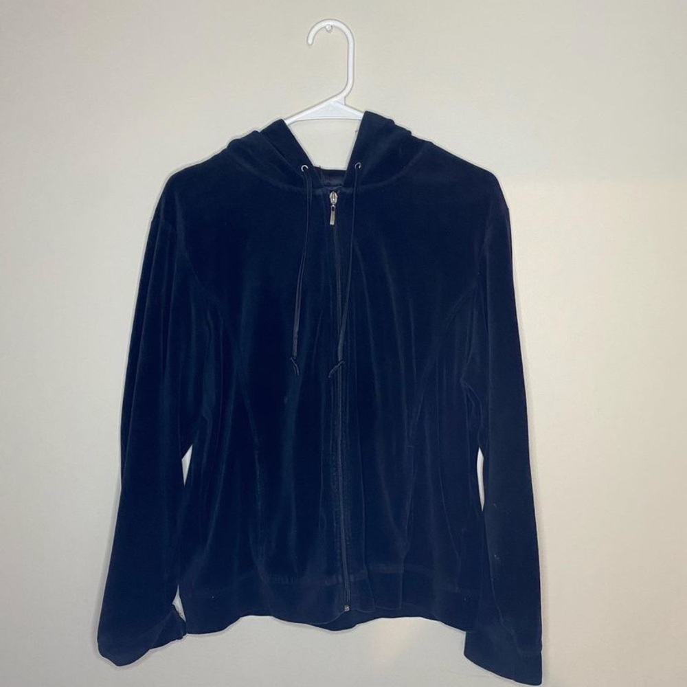 Black velvet zip up